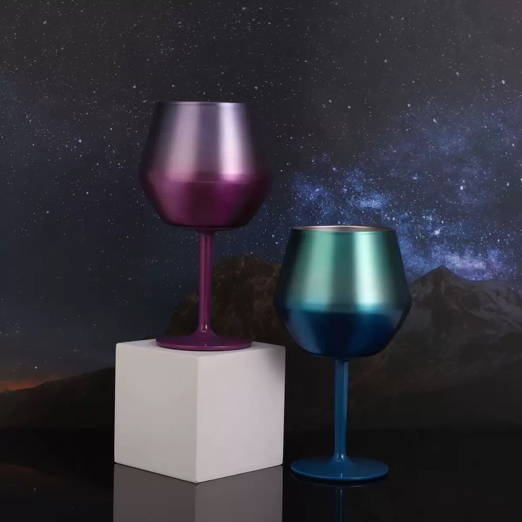 Taça Copo Térmico De Aço Inoxidável  Para Gin Vinho Drink Bebidas 14oz 2 Em 1