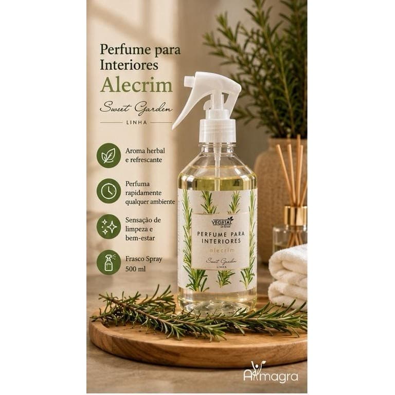 PERFUME DE AMBIENTE SWEET GARDEN PREMIUM – ALECRIM | VEGETAL DO BRASIL | HERBAL AROMÁTICO | AROMATIZADOR DE AMBIENTES