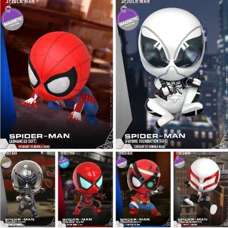 Hottoys Marvel Spiderman Series COSBABY Mini Coleção Figura Boneca Homem-Aranha