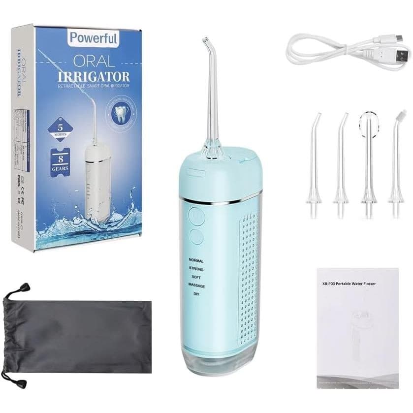 Potente Irrigador Oral Portátil Sem Fio: Recarregável [2000 mAh Li-ion] Mini Irrigador Oral para Viagem e Uso Doméstico,