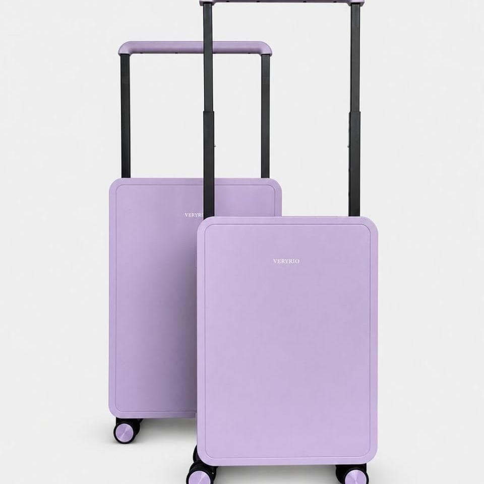 Mala de Bordo Premium 55cm Lilás Rodinhas 360° Trava Senha Mala de Viagem Resistente