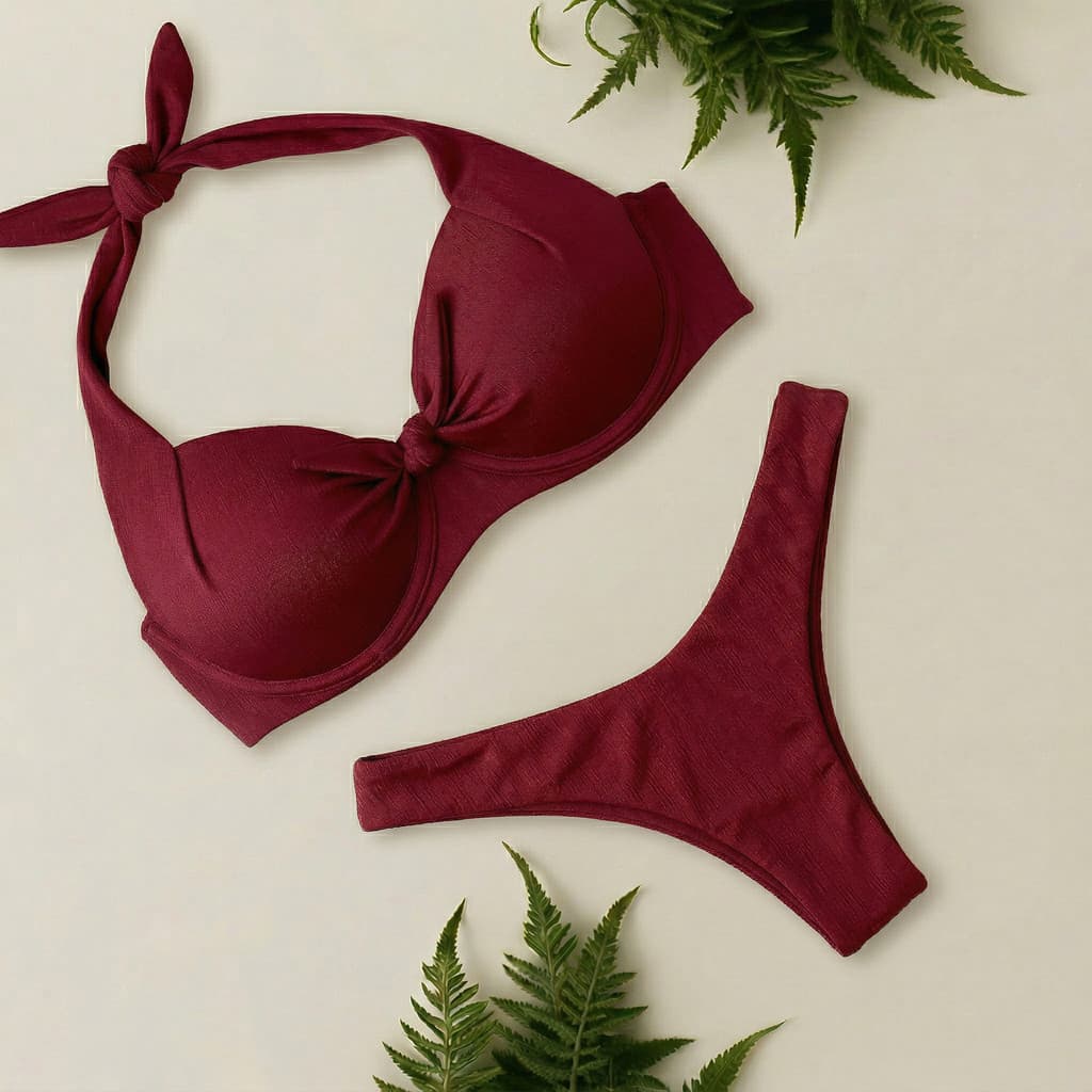 Conjunto Biquíni Bojo Sustentação Calcinha Cintura Alta Fio Duplo Tendência Moda Praia