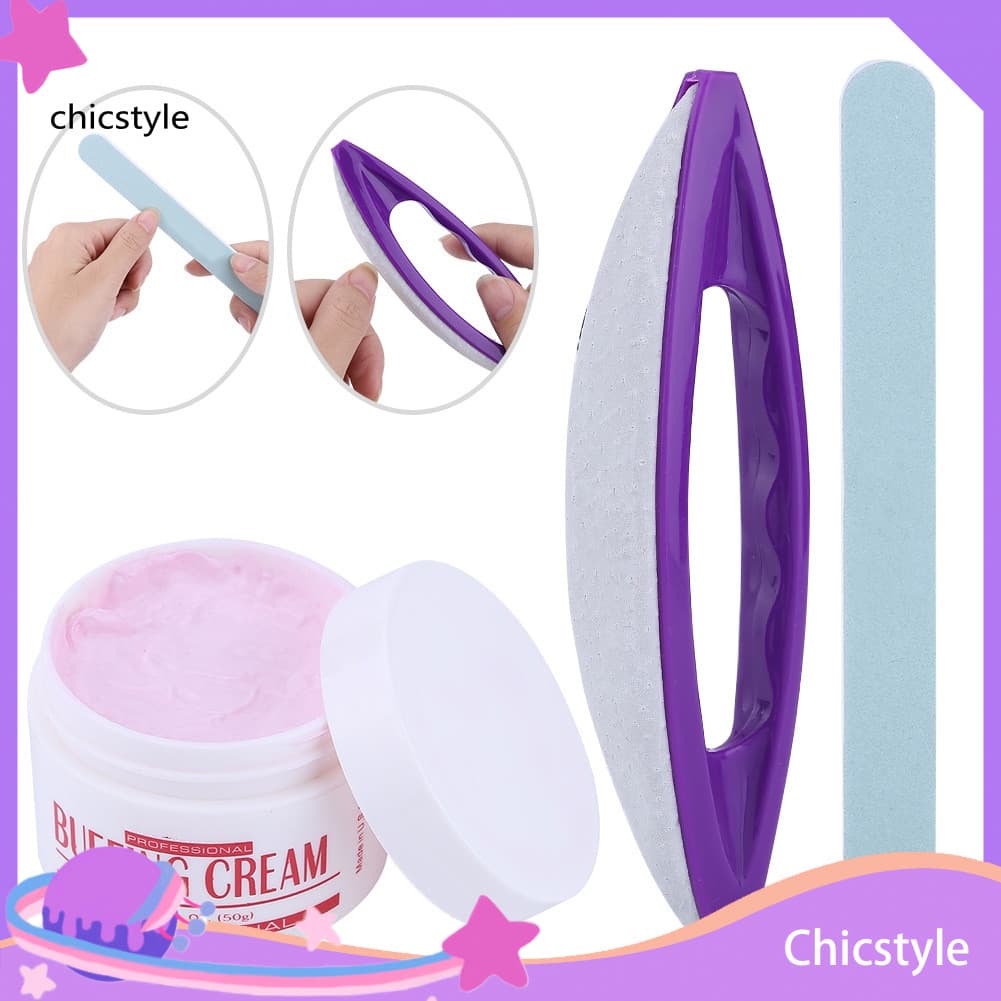 chicstyle 3 Pçs/Set Nail Art Depilação Polimento Moagem Creme Buffer Kit De Manicure