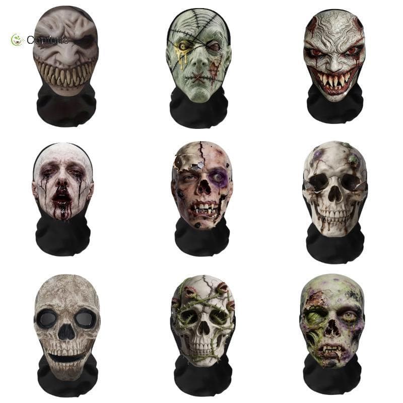 [EruditeCourtB] Máscara De Malha Extensível Para Rosto Inteiro Com Estampa De Rasgo Capa Facial Flexível E Durável Festa
