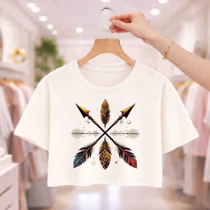 Camisa Cropped T-Shirt Oversize Plus Size Lança Indigena 100% Algodao Lançamento