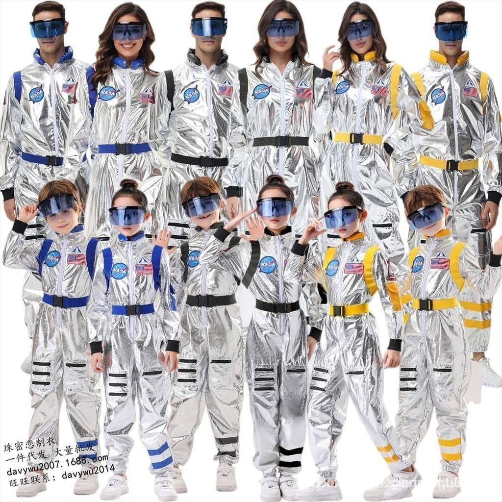 Fantasia de Astronauta Unissex para Adultos e Crianças, Fantasia de Piloto Espacial, Fantasia de Halloween AYP2 K23S 7P8