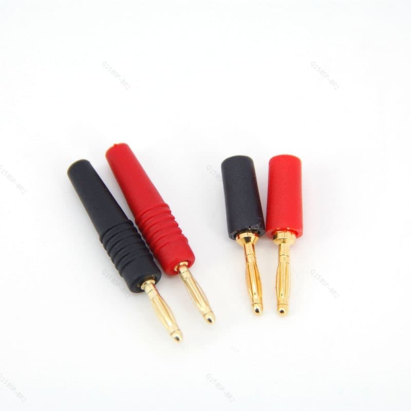 2MM Banhado A Ouro Banana Tomada Conector Elétrico Adaptador Preto Vermelho Para Sondas De Teste Medidor De Instrumento