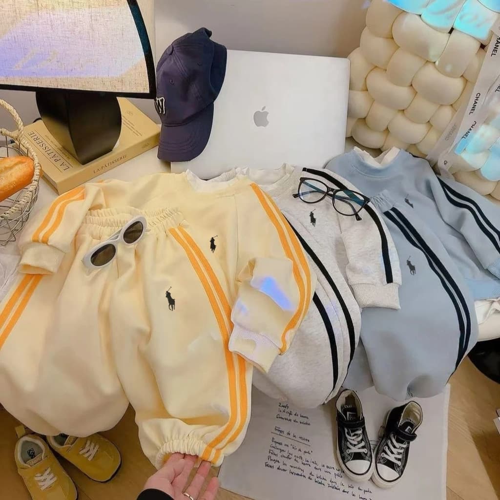 Moletom de fleece infantil, roupa infantil, conjunto esportivo de duas peças para primavera e outono de 2026.