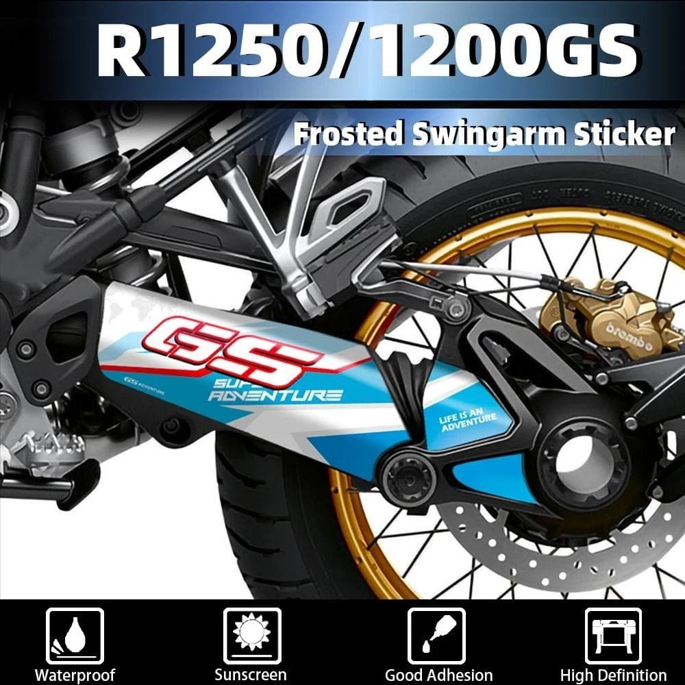 3M Decalque Do Braço Oscilante Da Motocicleta Triplo Preto GS Eixo Rotativo Adesivo Para R1250 Aventura 2019-2022 R1200/