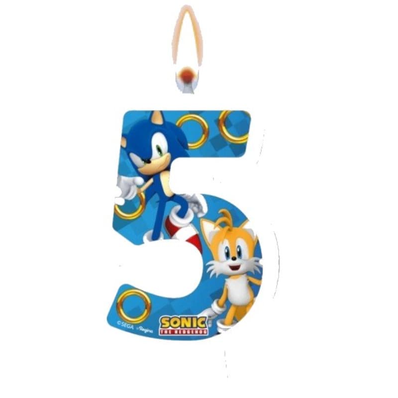 Vela Aniversario Sonic Animaçao 5 Para Bolo Festa Infantil