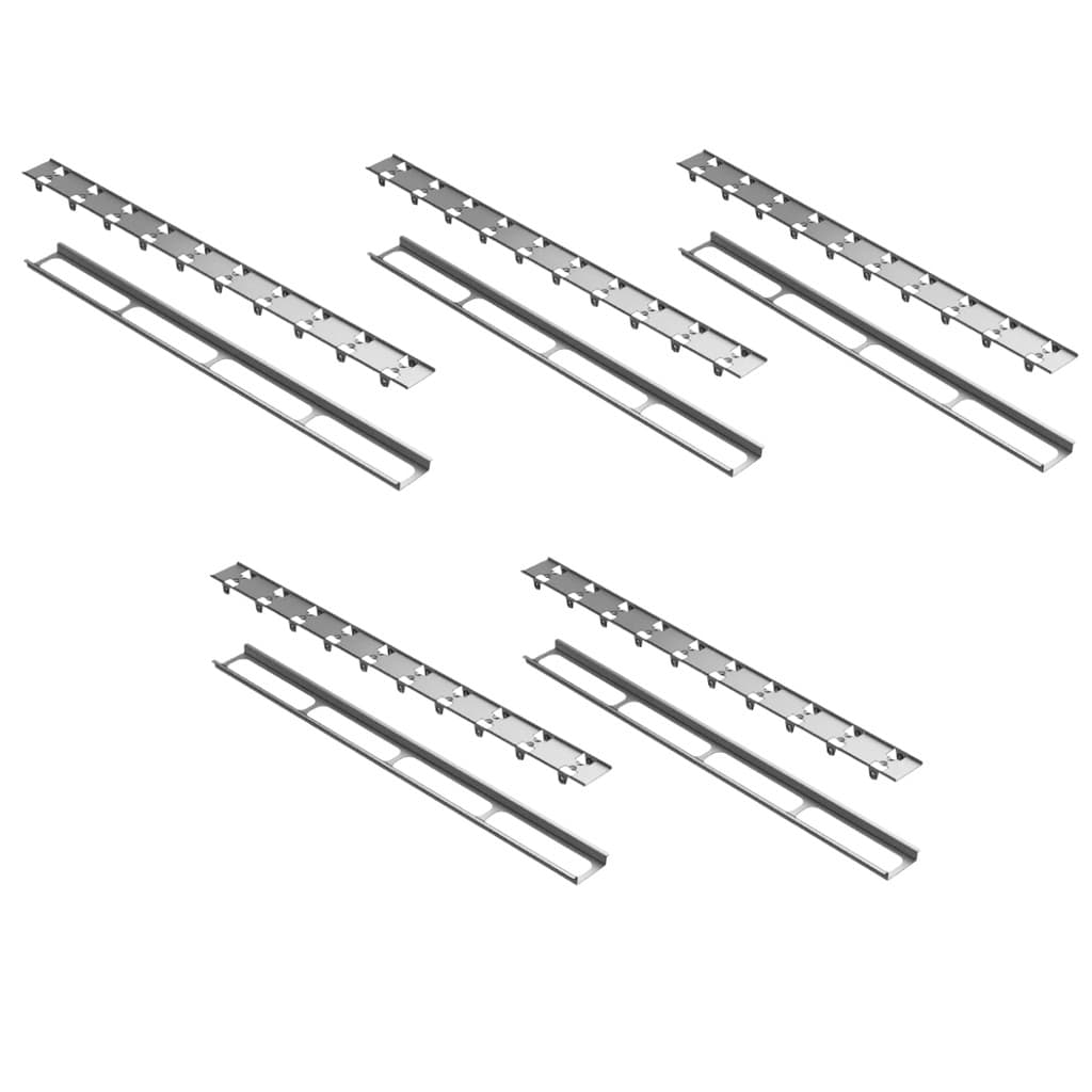 5 Kit Ralo Linear Inox Línea Selmetal 100 Cm Tampa Oculta