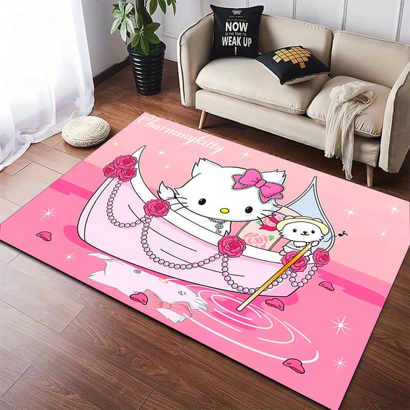 Decoração De Casa Sanrio charmmy kitty Tapete Estampado Sala De Estar Quarto De Banheiro