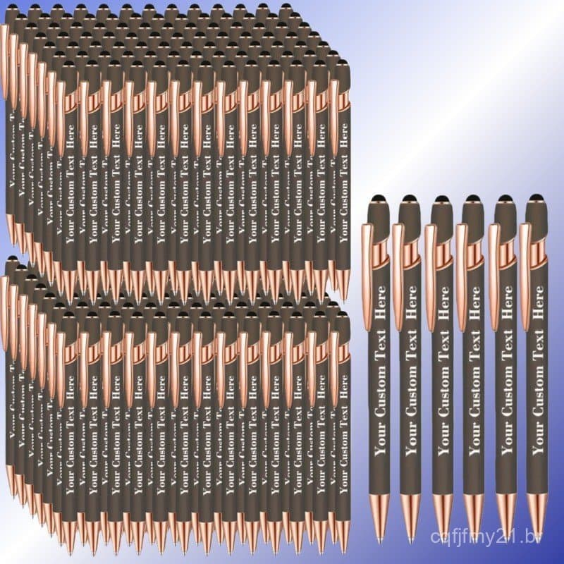 Canetas Esferográficas de Metal Personalizadas com Gravação, Conjunto de 105 Peças - 10 Cores Disponíveis, Texto Persona