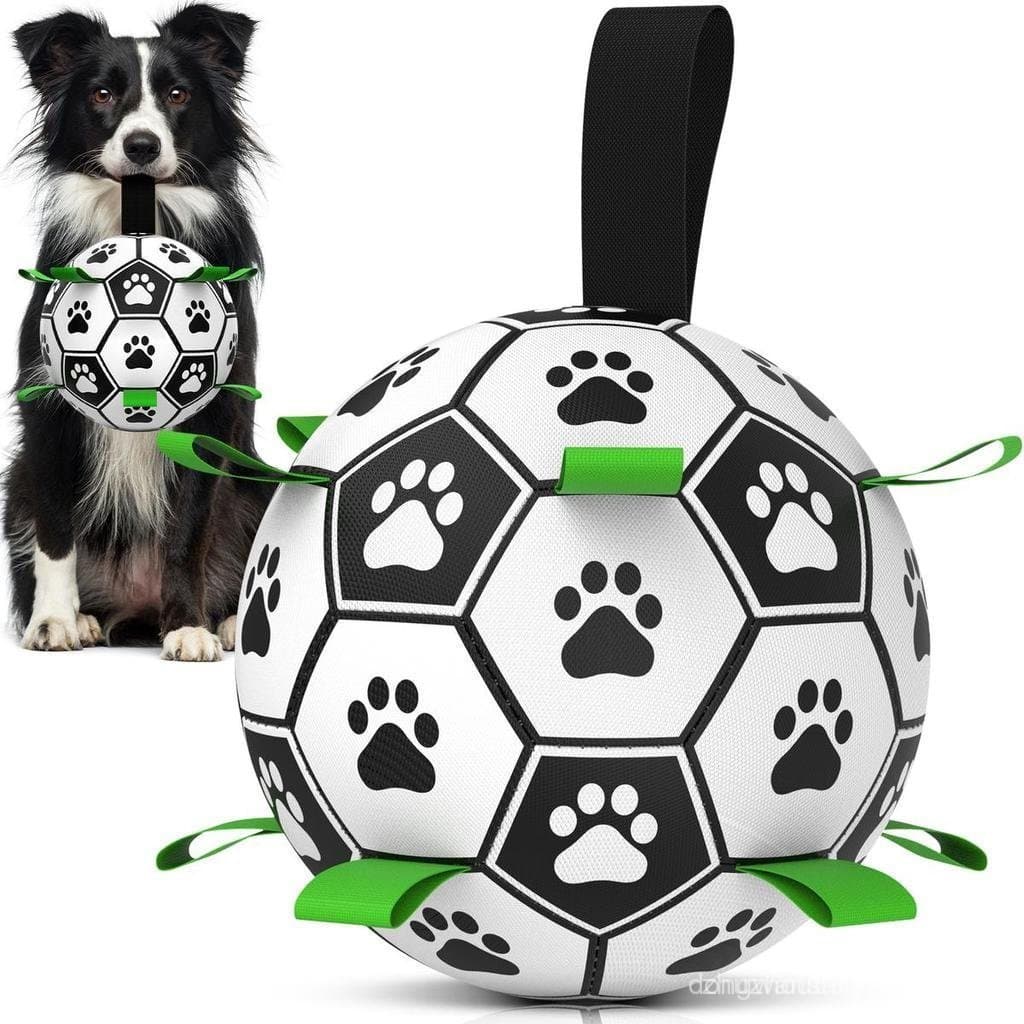 Bola de Futebol para Cães, Bola de Futebol Durável para Cães, Bola de Treinamento Interativa com 9 Abas de Apoio para Br