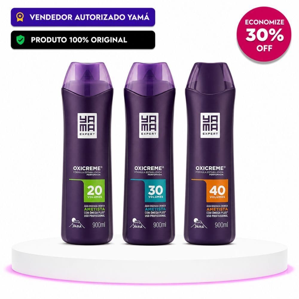 Água Oxigenada Cremosa Oxicreme Ametista 900ml Yamá - Escolha seu volume: 20,30 ou 40vol!