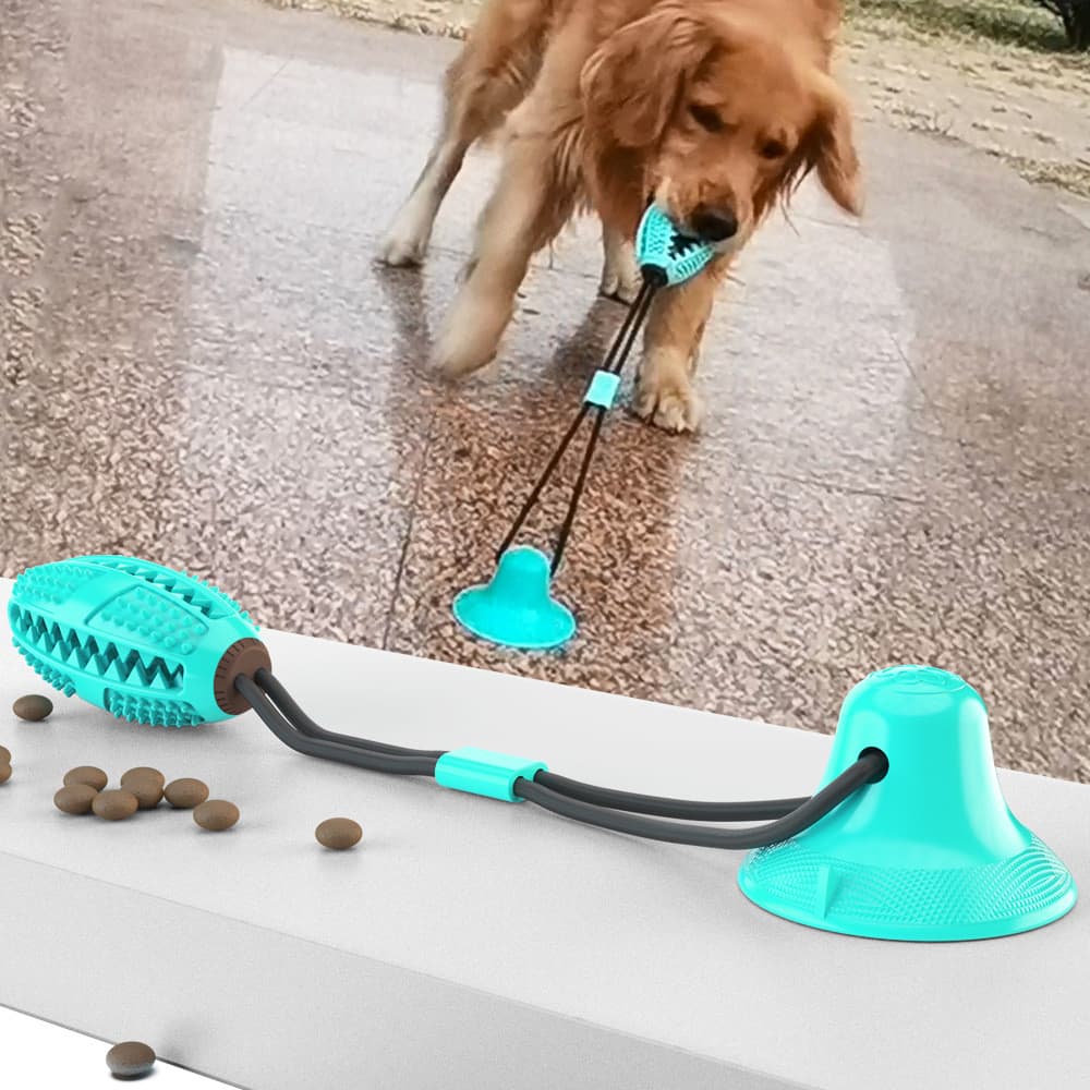 Mordedor para Cachorro com Corda e Ventosa Resistente TPR Higiene Bucal Jogo Cabo de Guerra (A/B)