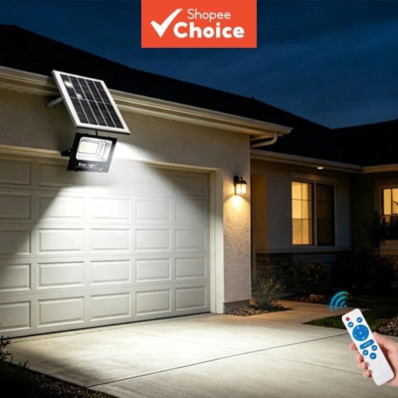 500W IP66 Holofote Solar Separado Com Controle Remoto, Lâmpada LED Externa à Prova D'Água com Controle Inteligente de