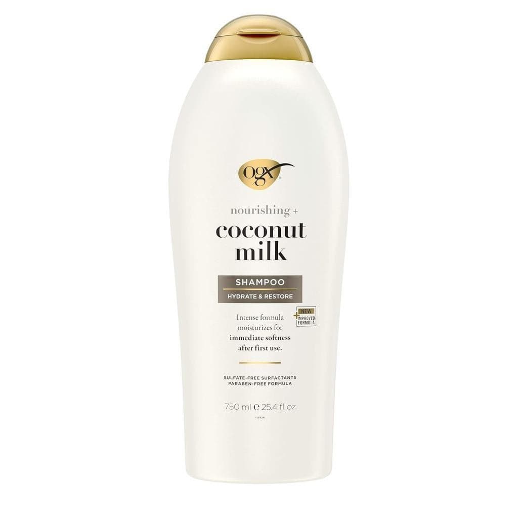 OGX Shampoo Nutritivo com Leite de Coco, Hidratante e Restaurador, Hidrata para Cabelos Macios Após a Primeira Utilizaçã