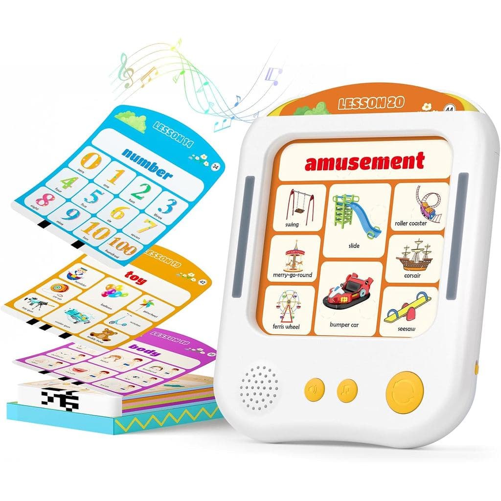 Tablet Educativo Interativo para Crianças, Brinquedo de Aprendizagem Fonética Sem Tela com 30 Cartões Didáticos para Alf