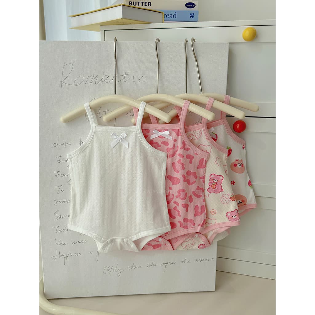 Meninas bebê puro algodão estilingue macacão bebê fino sem mangas macacão recém-nascido crianças roupas de verão de duas