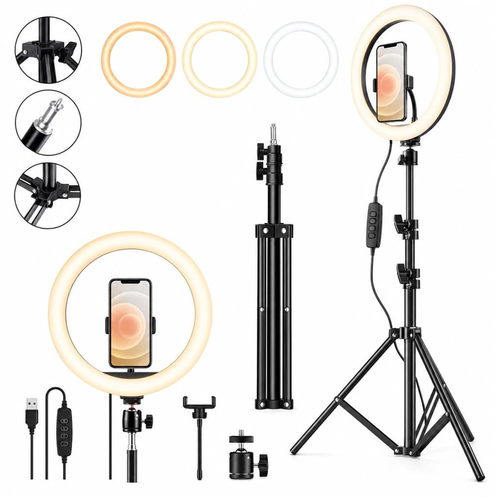 Ring Light Iluminador 10 Polegadas Com Tripé de 2.10 Metros Para Celular Luz High Light Led