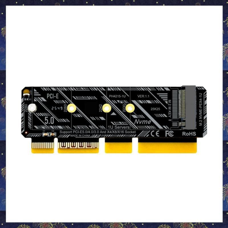 PH4215-1U M . 2 Para PCI-E 5.0 NVMe Placa Adaptadora X4 Expansão-Key Unidade Única De Velocidade Total Servidores 1U