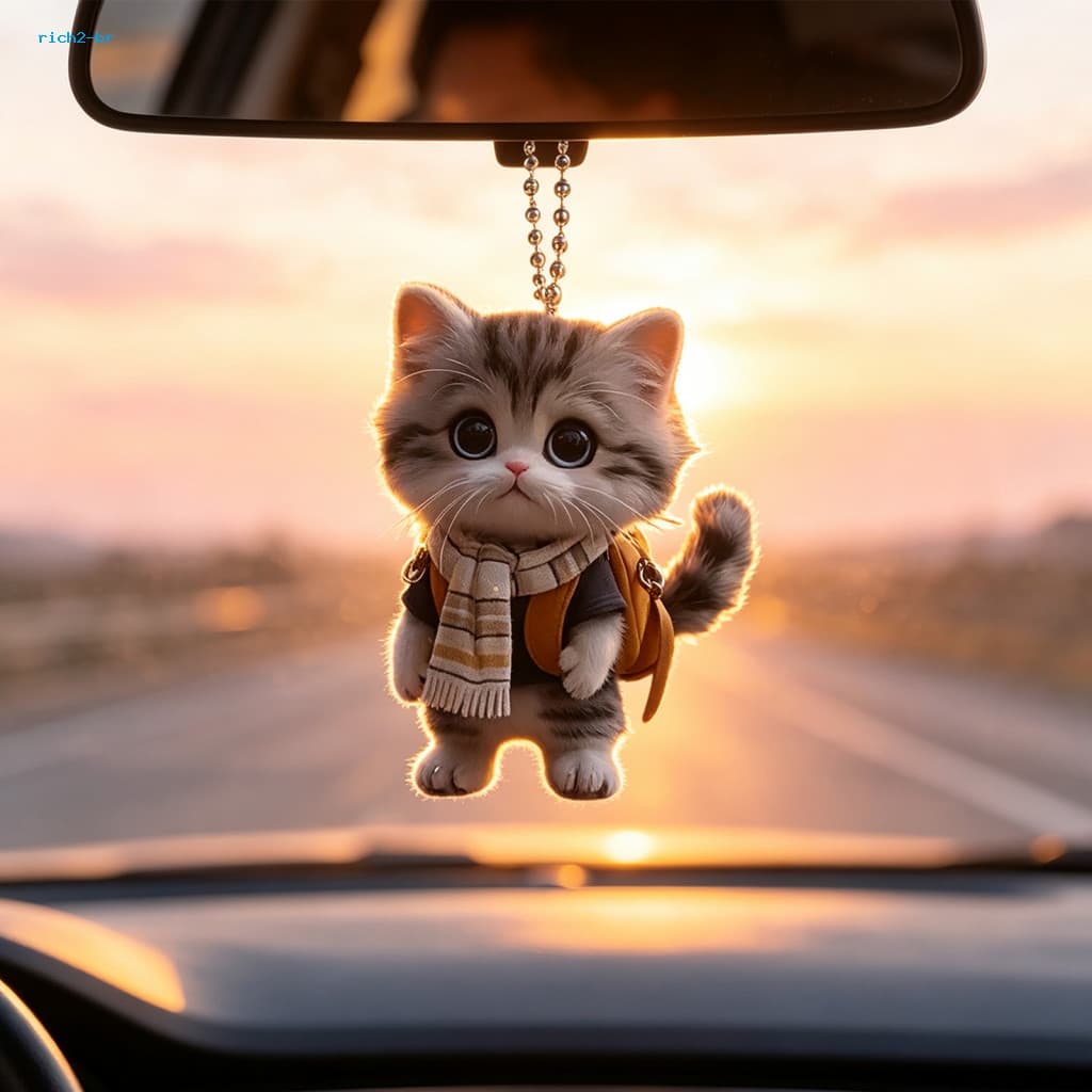 Acessório De Carro Animal Fofo , Decoração De Interiores Estilo Cura , Acrílico Transparente Premium , Formato De Gato A