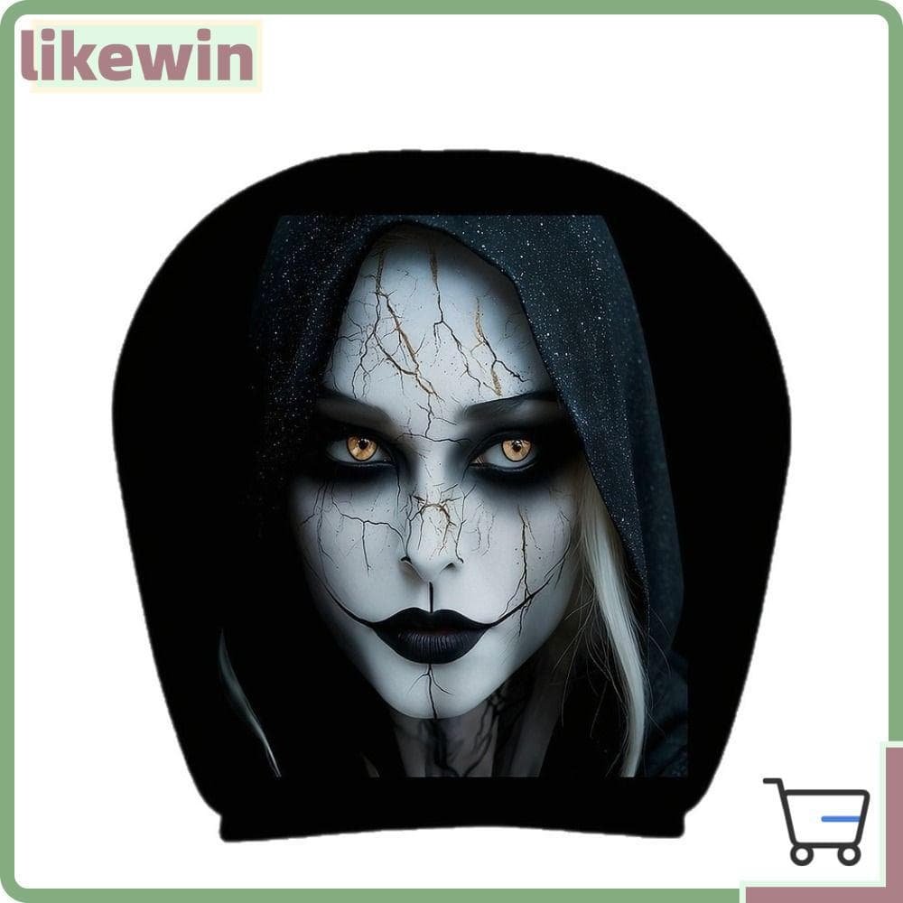 Tipo 2 Peças De Decoração De Carro De Halloween , Capas Elásticas De Encosto De Cabeça Com Rosto Assustador Assento De A