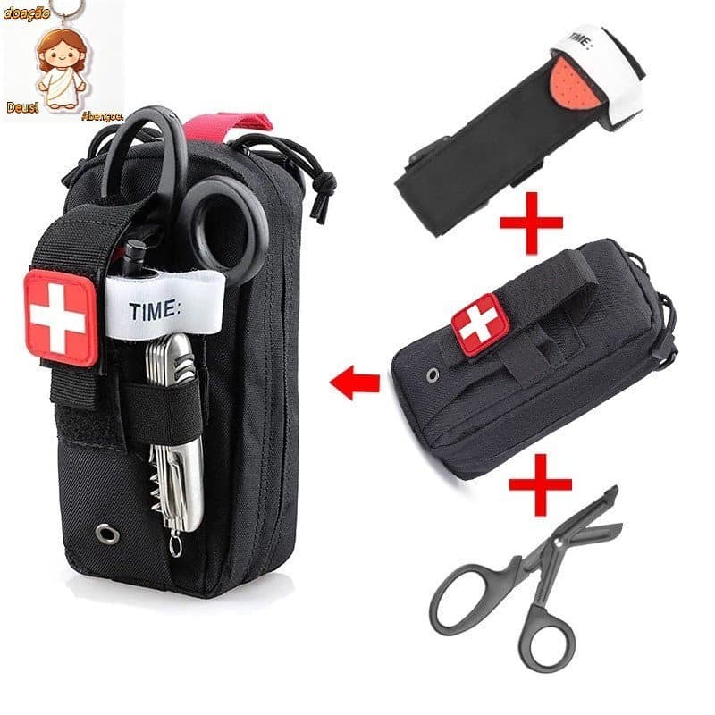 Kit de Resgate Médico LUC para Atividades ao Ar Livre, Kit de Primeiros Socorros EDC, Bolsa Multifuncional Molle para So