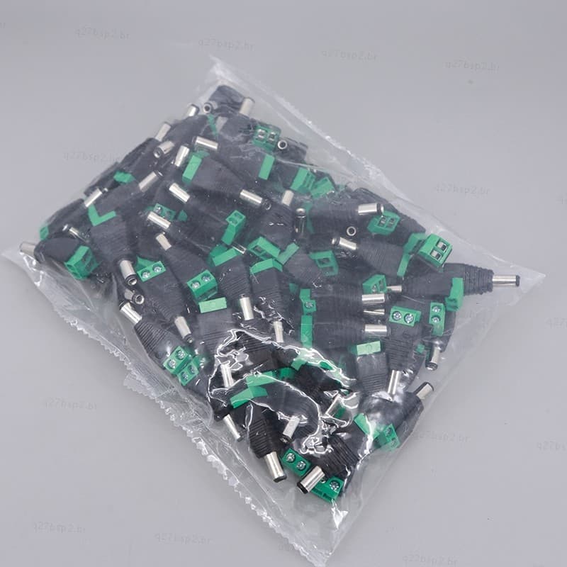 50 Pçs DC Macho 5.5x2.1mm Adaptador De Tomada De Alimentação Jack terminal 5.5x2.1mm Conector Para Câmeras De Tira led S