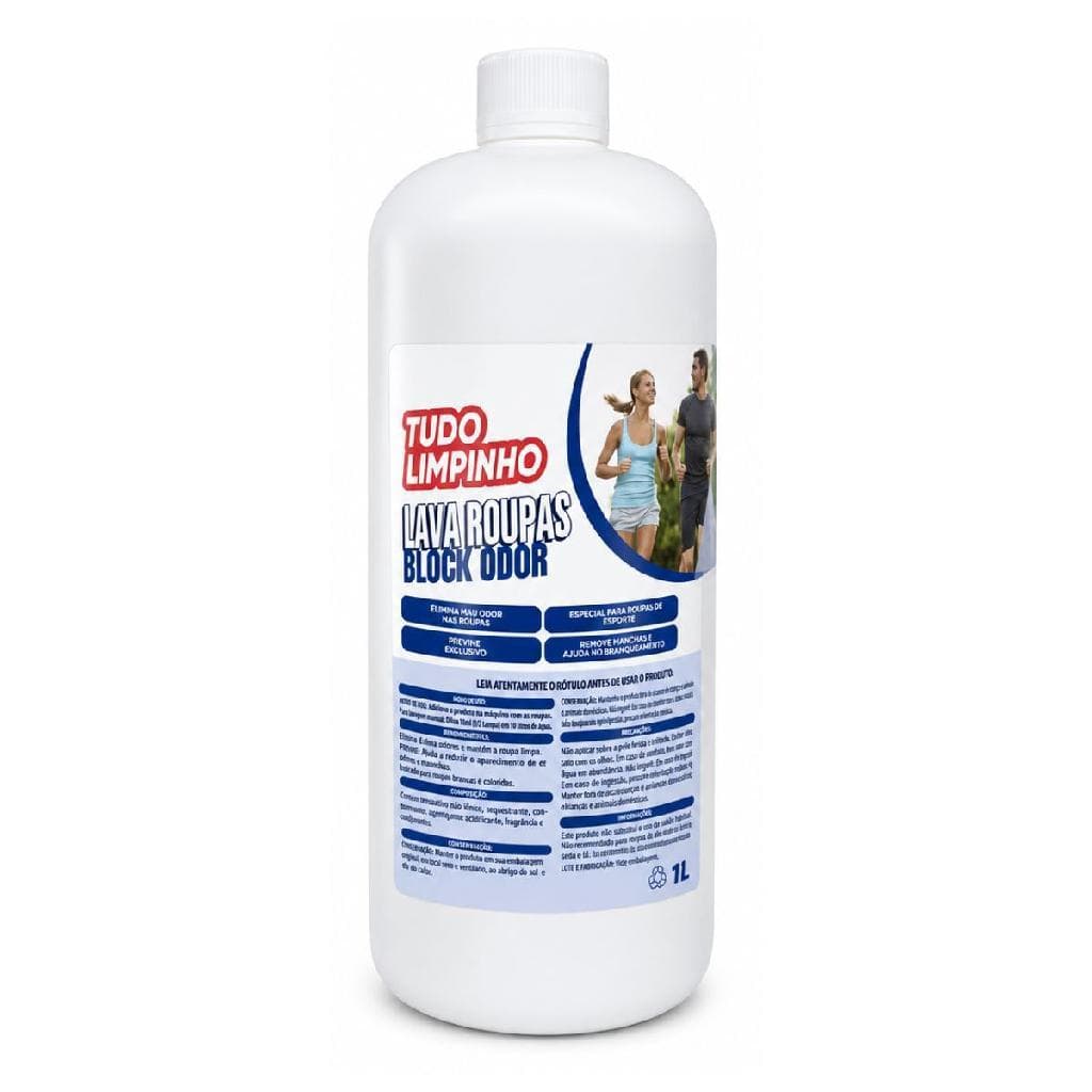 Lava Roupas Block Odor 1L Tudo Limpinho
