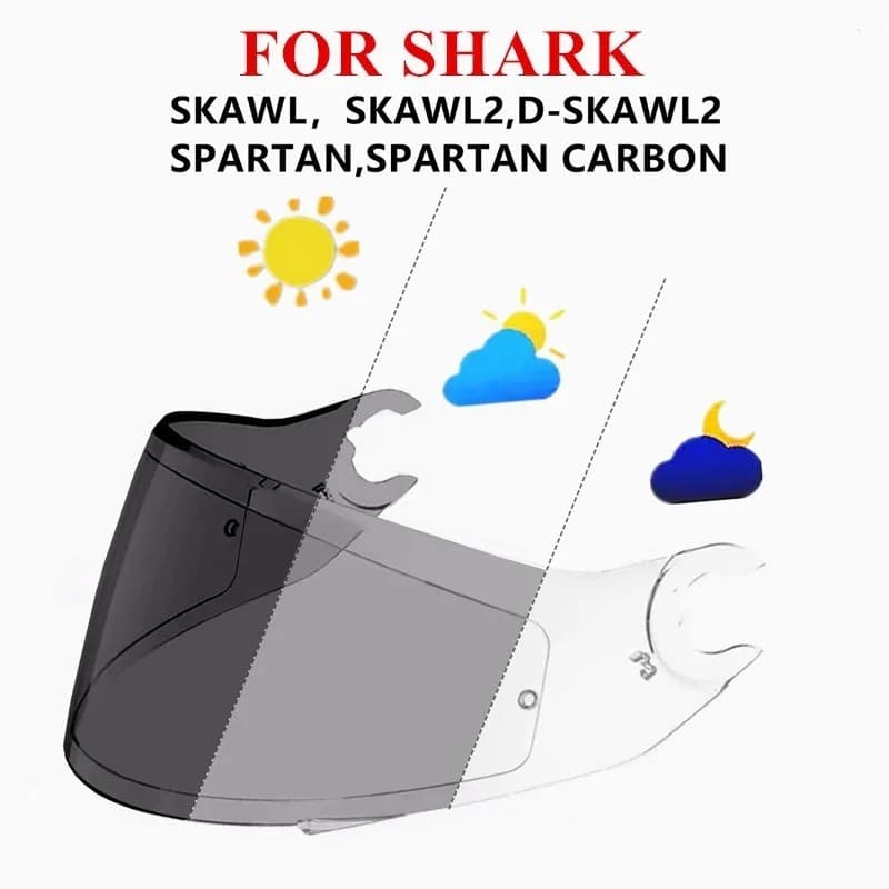 SHARK D Skwal-2 Spartan Capacete Viseira Full Face Substituição Capacetes De Moto Lente Preta