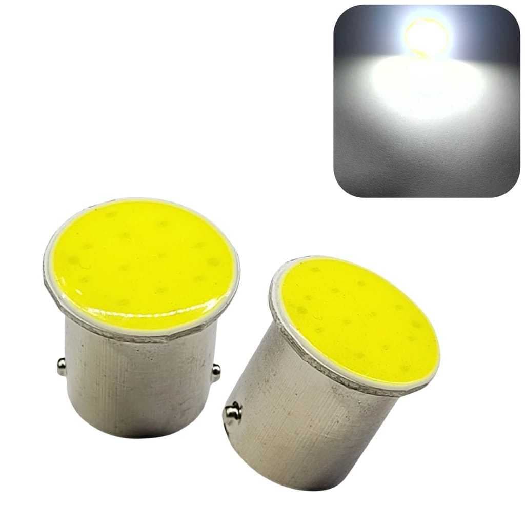 Par Lâmpada LED Cob Ba15s *1 Polo * Branca P21w 12v Carro