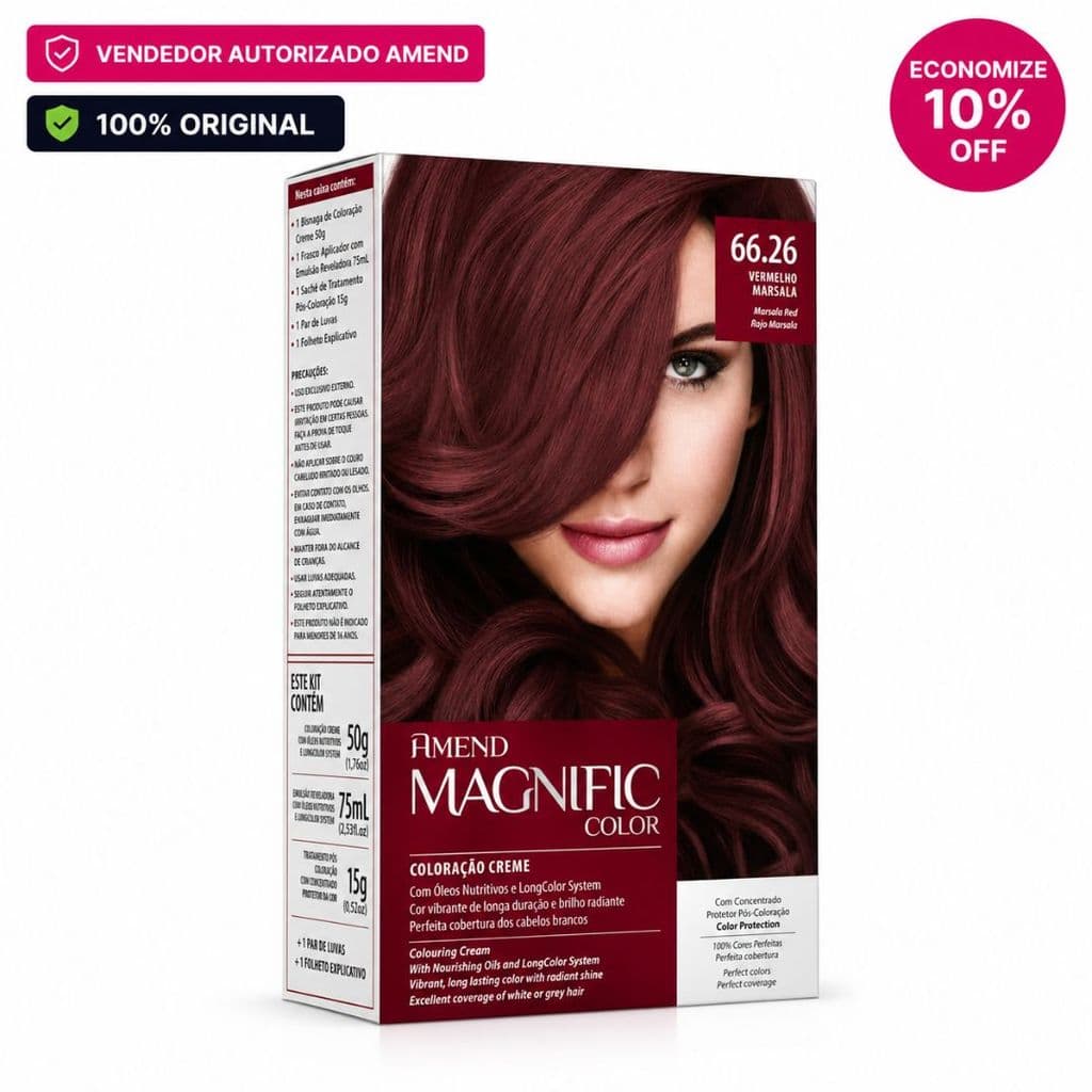 Coloração Magnific Amend Profissional Vermelho Marsala (66.26)