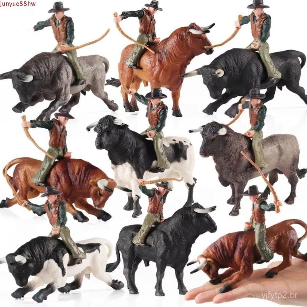 Modelo de ação de luta de touros, modelos de simulação de touro e aves de combate, modelos estáticos de vaca, touro e be