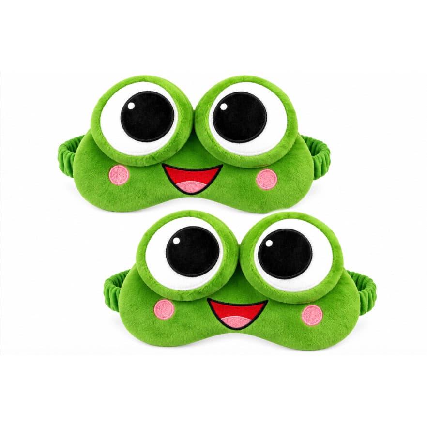Kit 2 Máscaras Sapo Pelúcia Tapa Olho Confortável para Sono