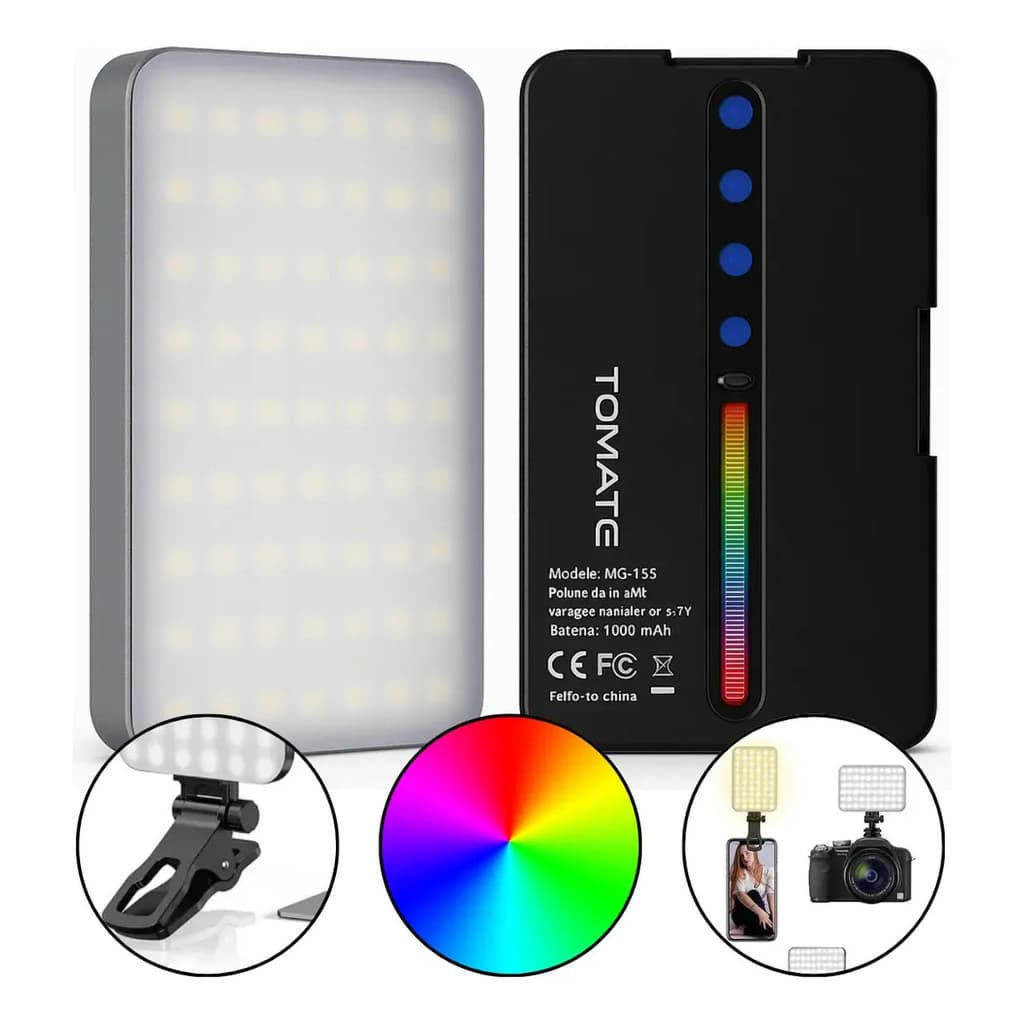 Luz De Selfie Portatil Celular Ring Light Tomate Mlg165 Rgb