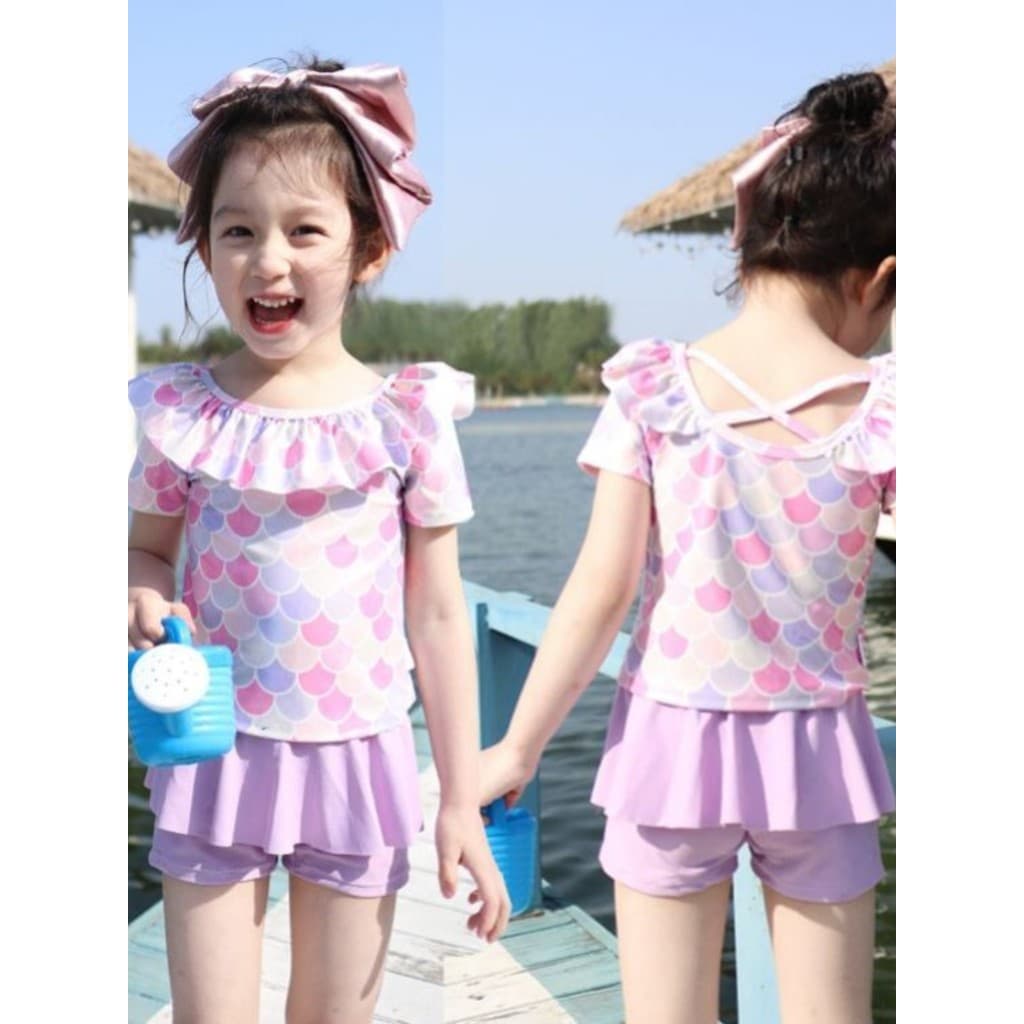 🔥 Moda Praia Meninas 🔥 para Meninas Praia Piscina Maiô com Saia Infantil VENDA QUENTE 2025 Nova Roupa De Banho Feminin