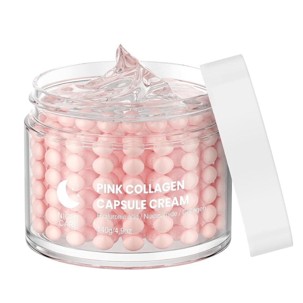 Creme Facial em Cápsula Pink Collage, Hidratante Facial em Cápsula, Creme Noturno Hidratante para Cuidados com a Pele 4.