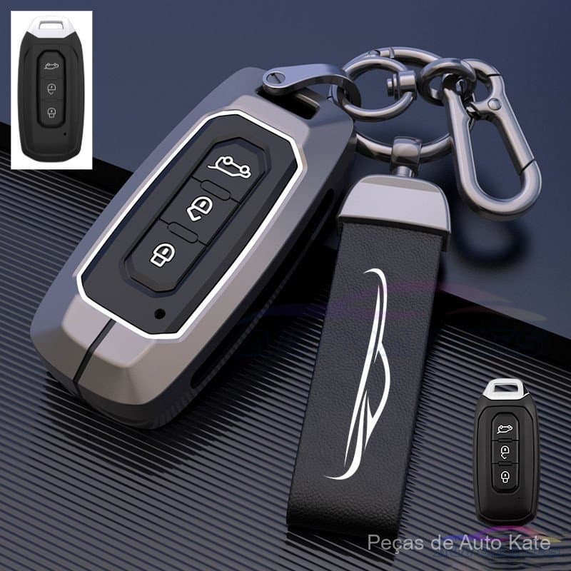 Capa para Chave de Carro 69441, Ford Territory S/Ev, Liga de Zinco, Silicone, Chaveiro KVAE 5142