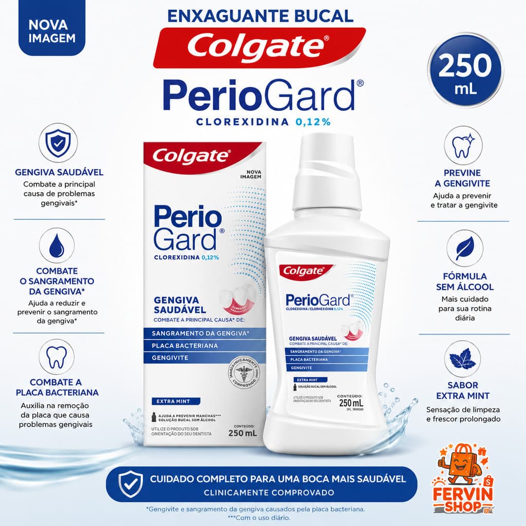 ENXAGUANTE BUCAL COLGATE PERIOGARD GENGIVA SAUDÁVEL 250ML