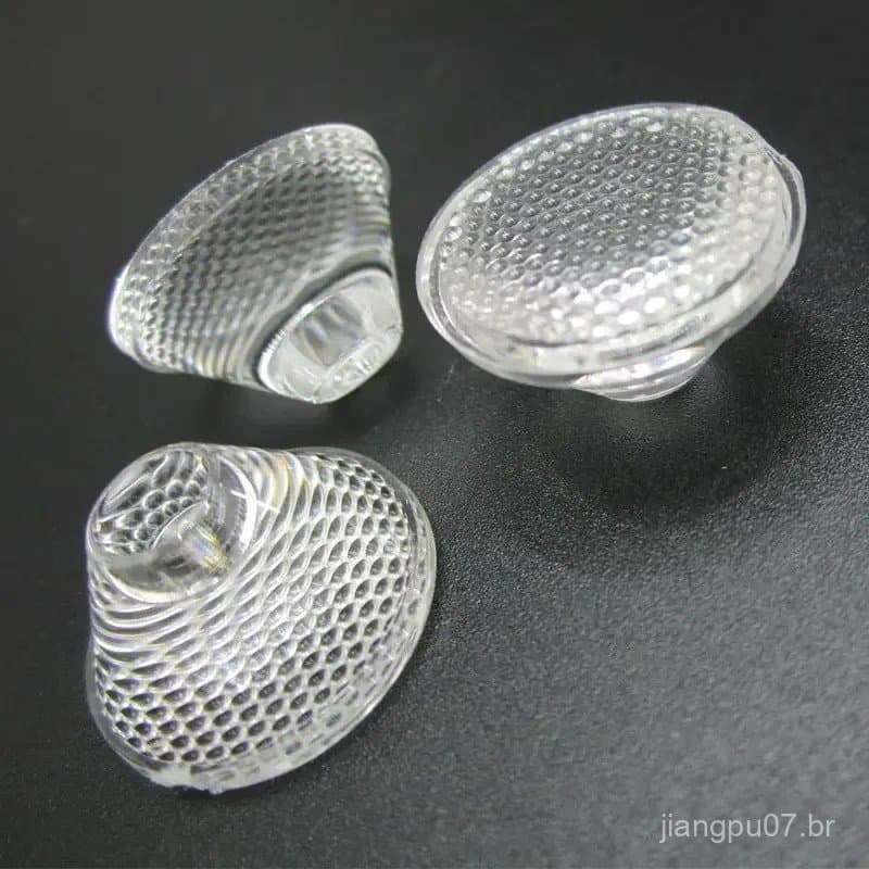 Lente Refletora Colimadora Óptica PMMA LED de 20mm 5/8/10/15/30/45/60 Graus para Lâmpada LED de 1W 3W 5W E27 MR16 GU10