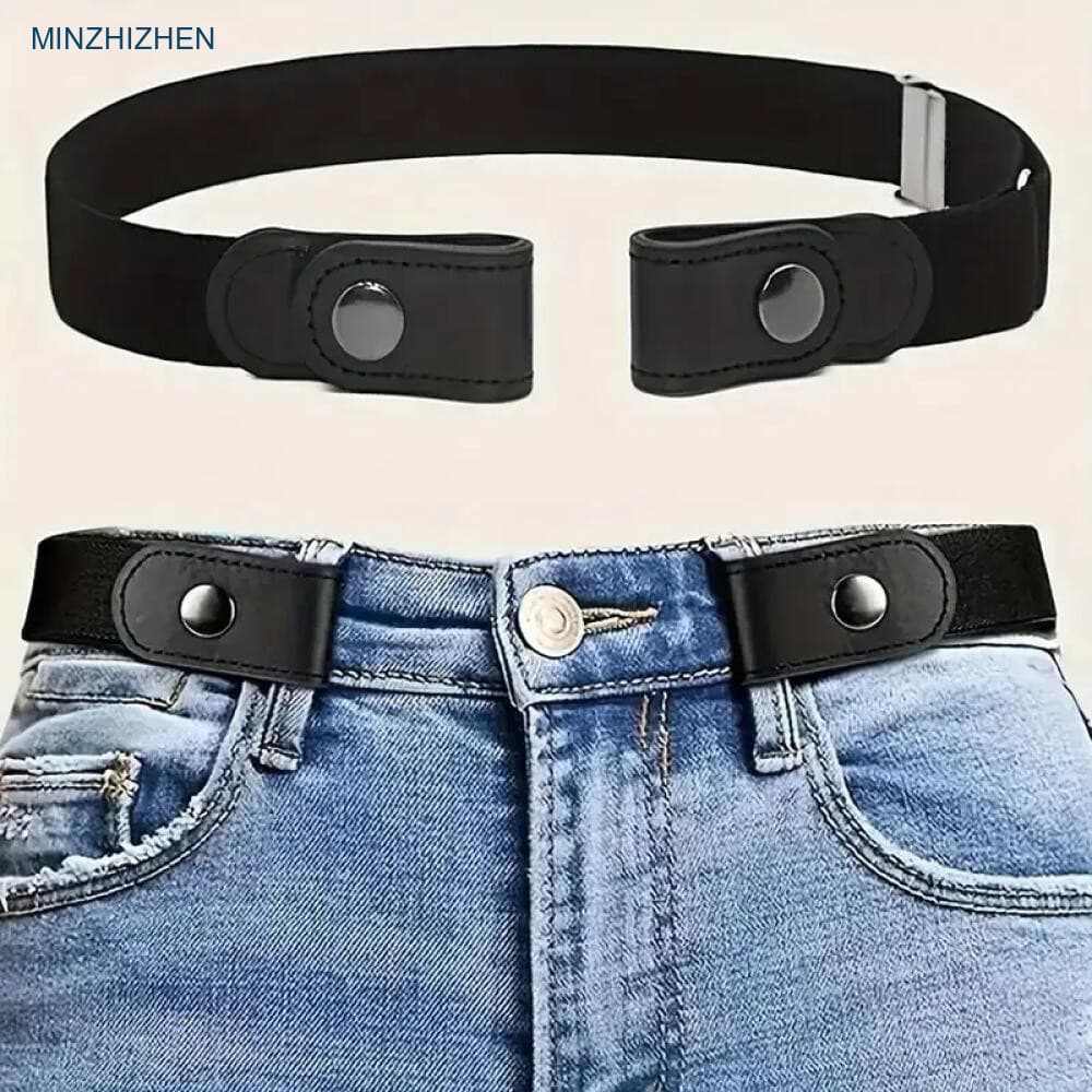 Cinto Elástico Invisível Sem Rastros , Fivela Ajustável De Calças Jeans Para Mulheres E Homens Simples Casual , Fácil De