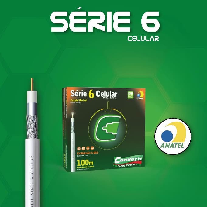 Cabo Coaxial  RG6 Condutti Série 6