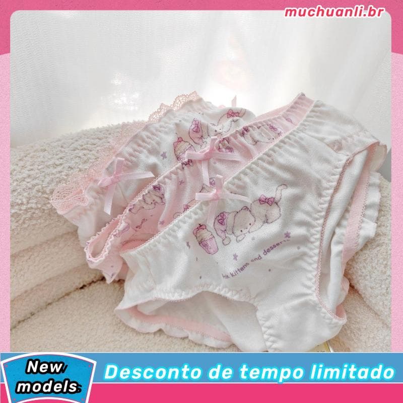 "Notas adesivas para gatinhos" estilo rosa macio fofo fofo fresco menina gato desenho animado xadrez roupa íntima gorda