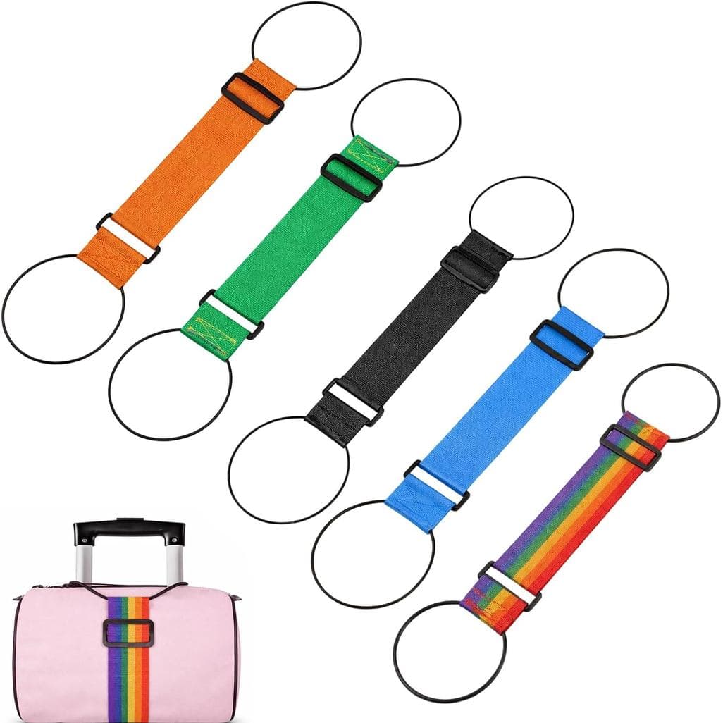 Correias para Mala, Pacote com 5 Correias de Viagem Ajustáveis para Múltiplas Malas, Correias Conectoras Elásticas Duráv