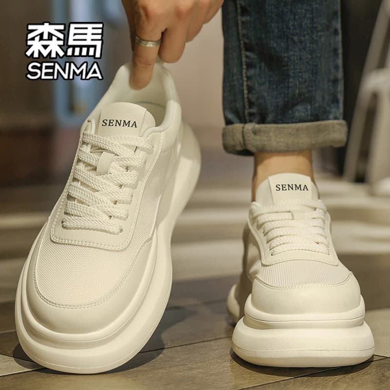 Senma sapatos masculinos outono 2026 novo estilo de venda quente pequenos sapatos brancos casuais meninos tênis de venda