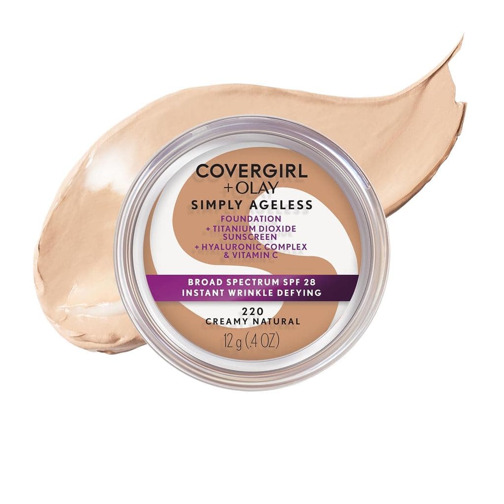 COVERGIRL & Olay Simply Ageless Base Instantânea Antirrugas, Cremosa Natural 0,44 Fl Oz (Pacote com 1)
