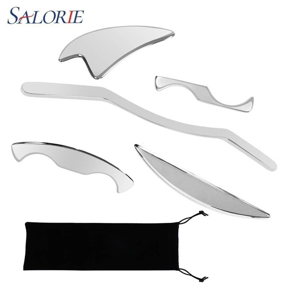 " IASTM Ferramentas " Terapia De Tecido De Aço Inoxidável Gua Sha Board Guasha Plate Scraping Fascia Massageador Para O