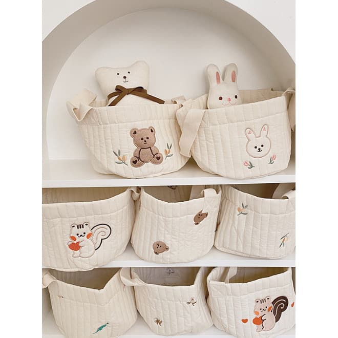 Ins cesta de armazenamento fraldas do bebê roupas brinquedo organizador saco de armazenamento de cama saco de armazename